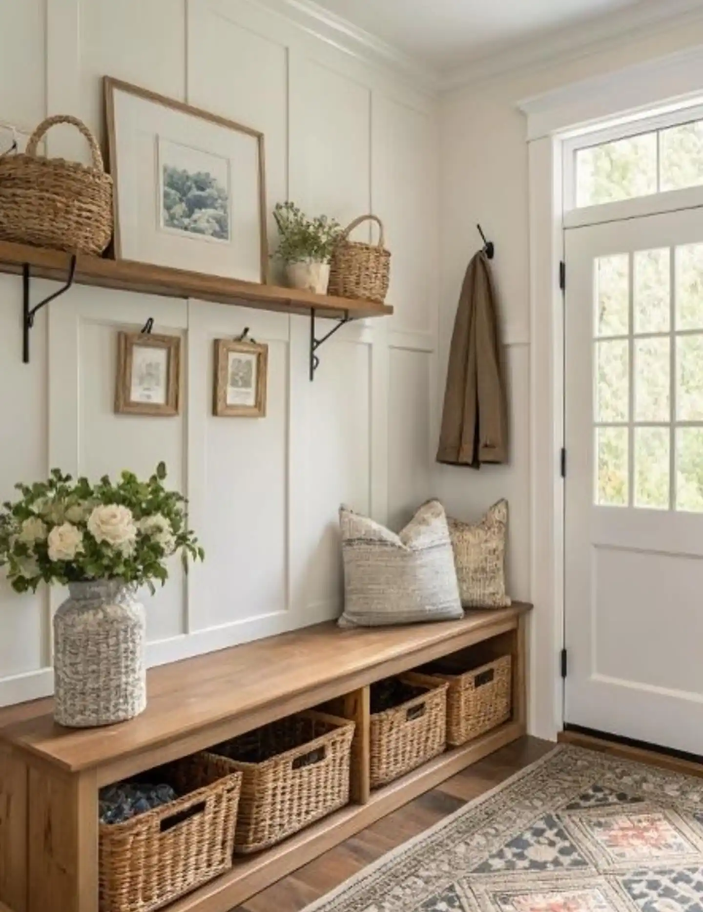 18 Entryway Storage Ideas for Small Spaces 3 Entryway bench storage