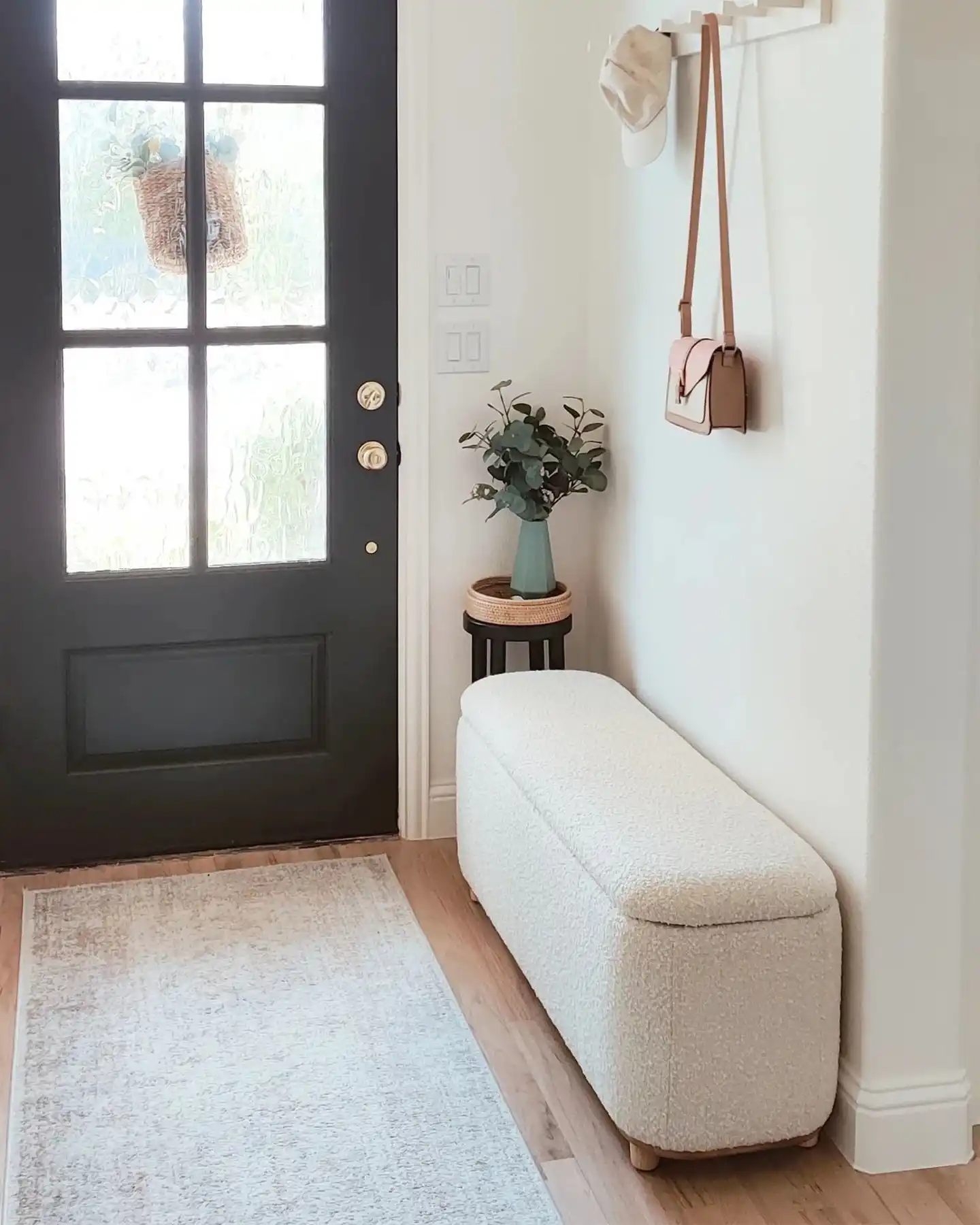 18 Entryway Storage Ideas for Small Spaces 7 Entryway storage ottoman