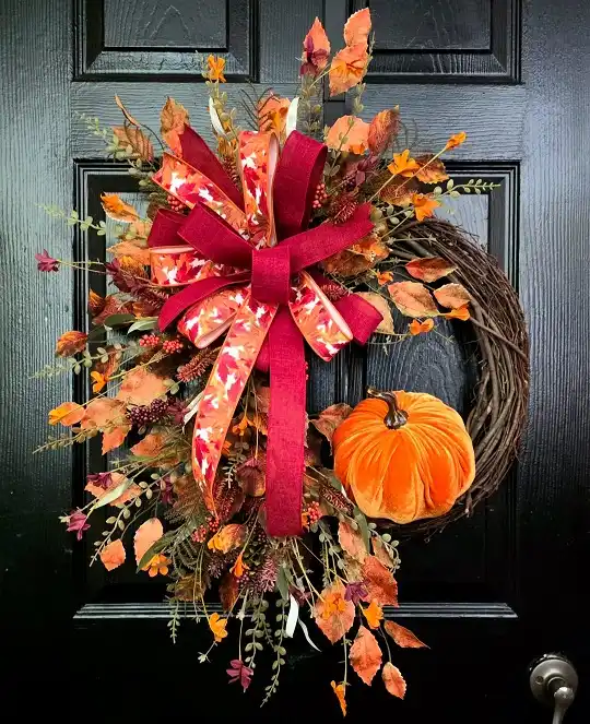 14 Ribbon Wreath Ideas for Beginners 14 Fall ribbon wreath