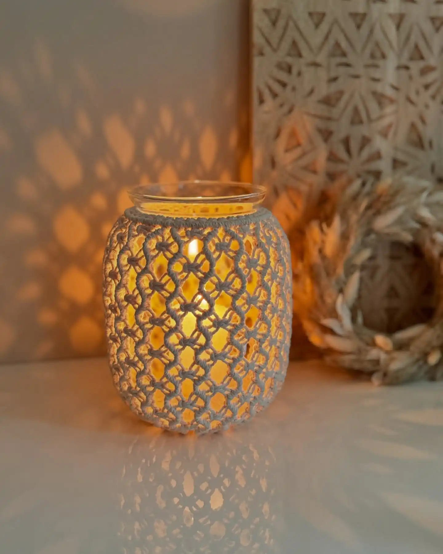 Macrame Candle Holder