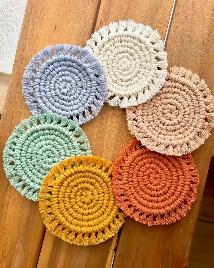 18 Macrame Gift Ideas to Make and Sell 7 Macrame Coaster Set