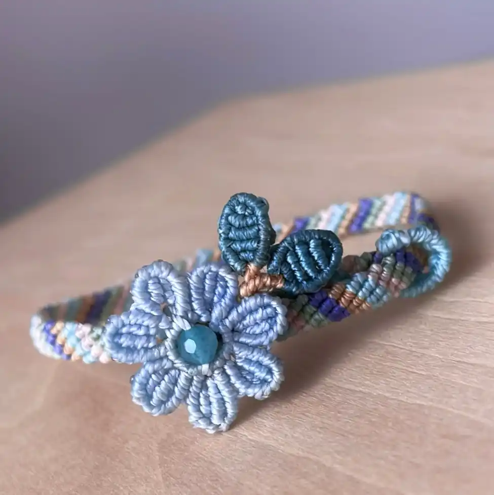 16 Macrame Bracelet Patterns for Beginners 11 Macrame Flower Bracelet