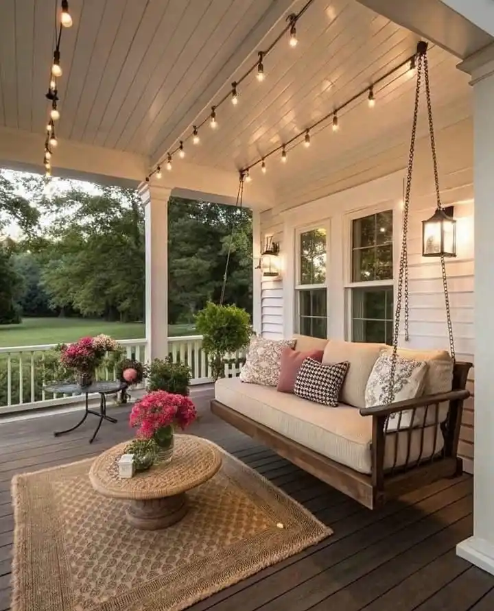 Porch swing cushions
