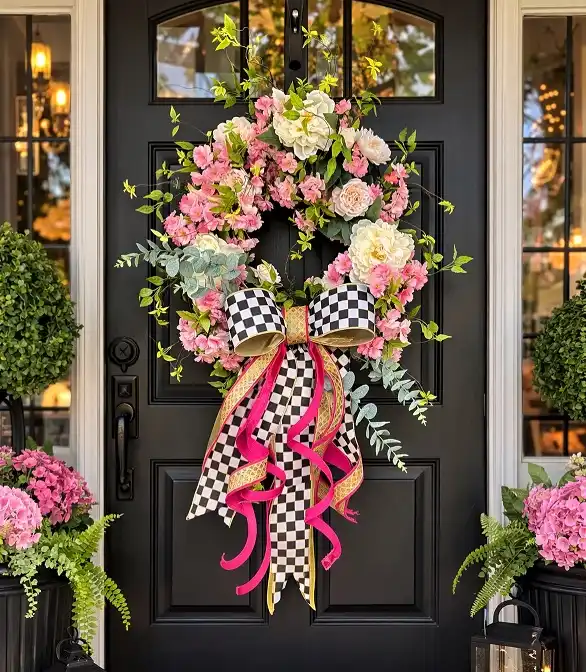 14 Ribbon Wreath Ideas for Beginners 13 Spring ribbon wreath