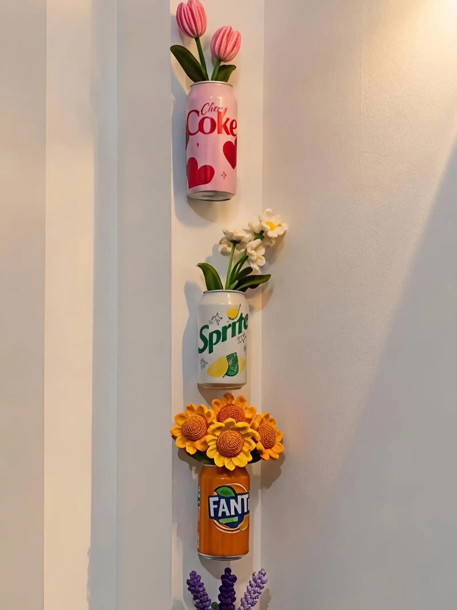 Tin can wall art