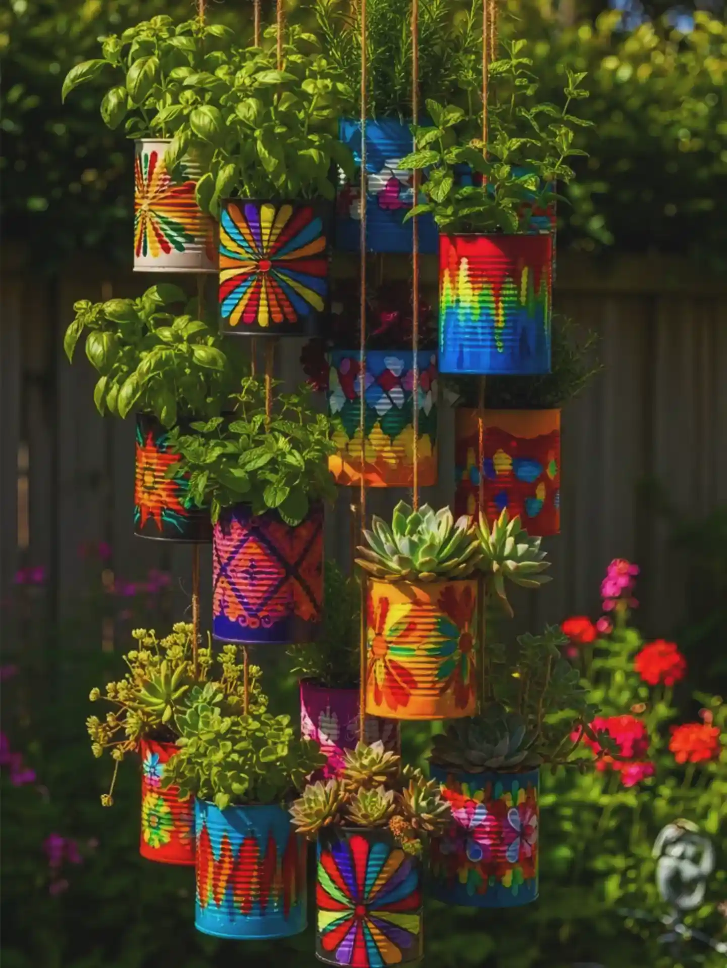Upcycled tin cans