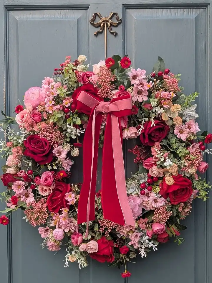 14 Ribbon Wreath Ideas for Beginners 12 Valentine ribbon wreath