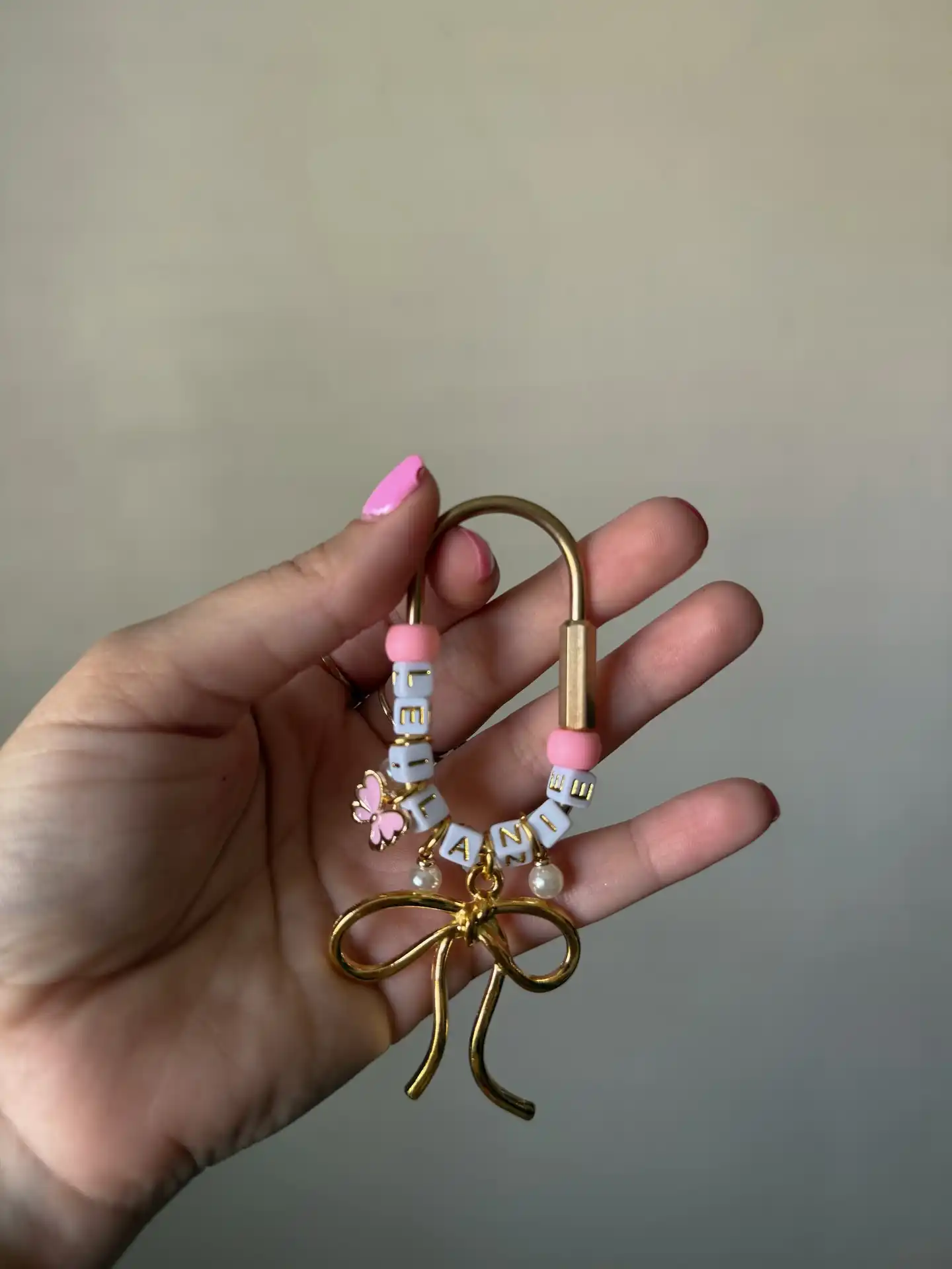 beaded name keychain