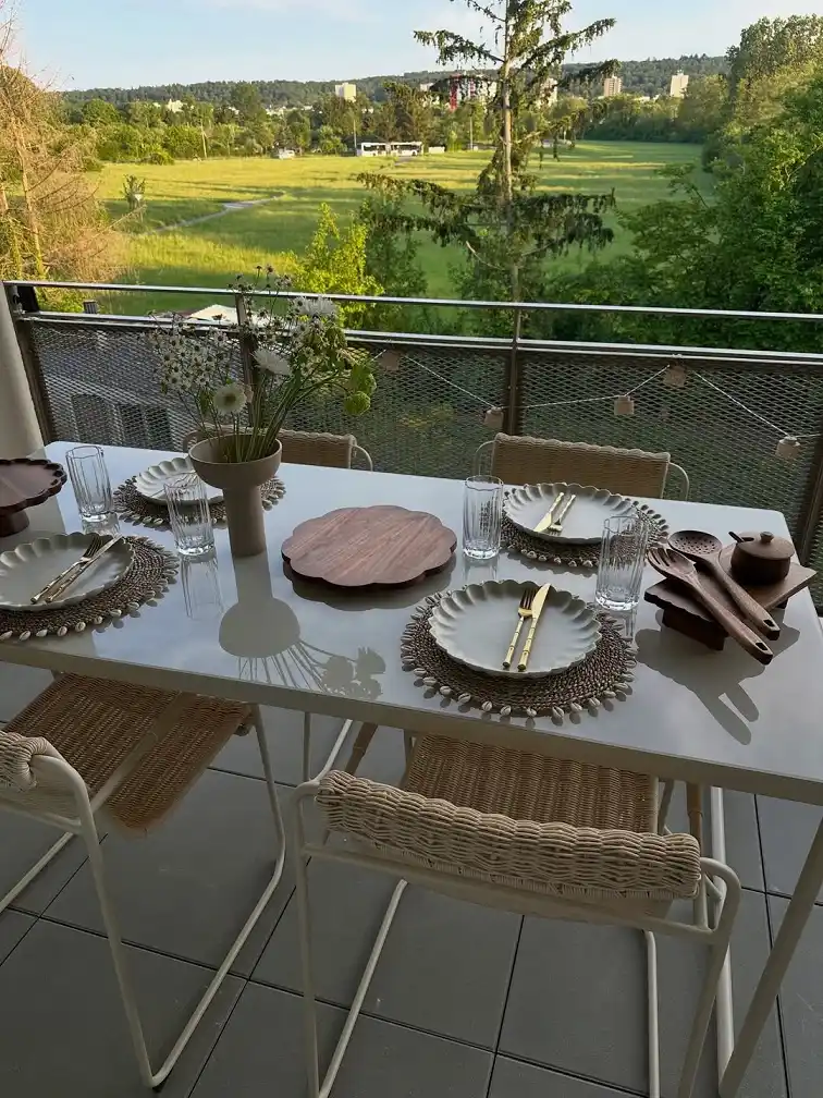 15 Summer Small Balcony Entertaining Ideas 8 Mix Textures Instead of Matching Everything