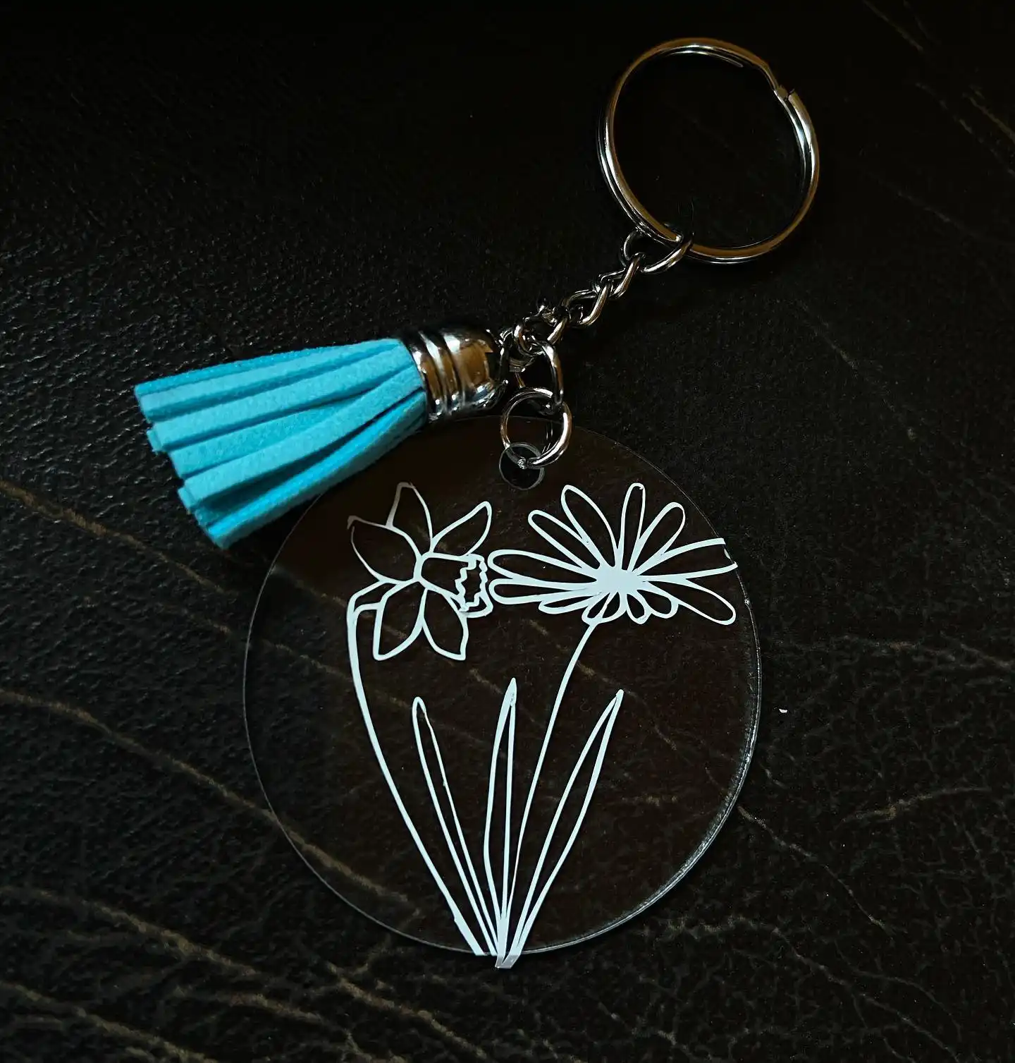birth flower keychain