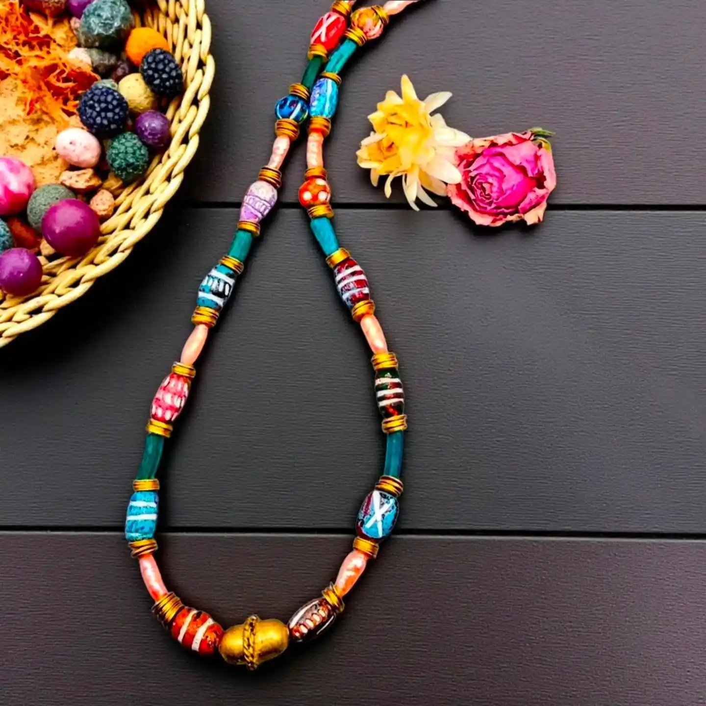 boho beaded necklace