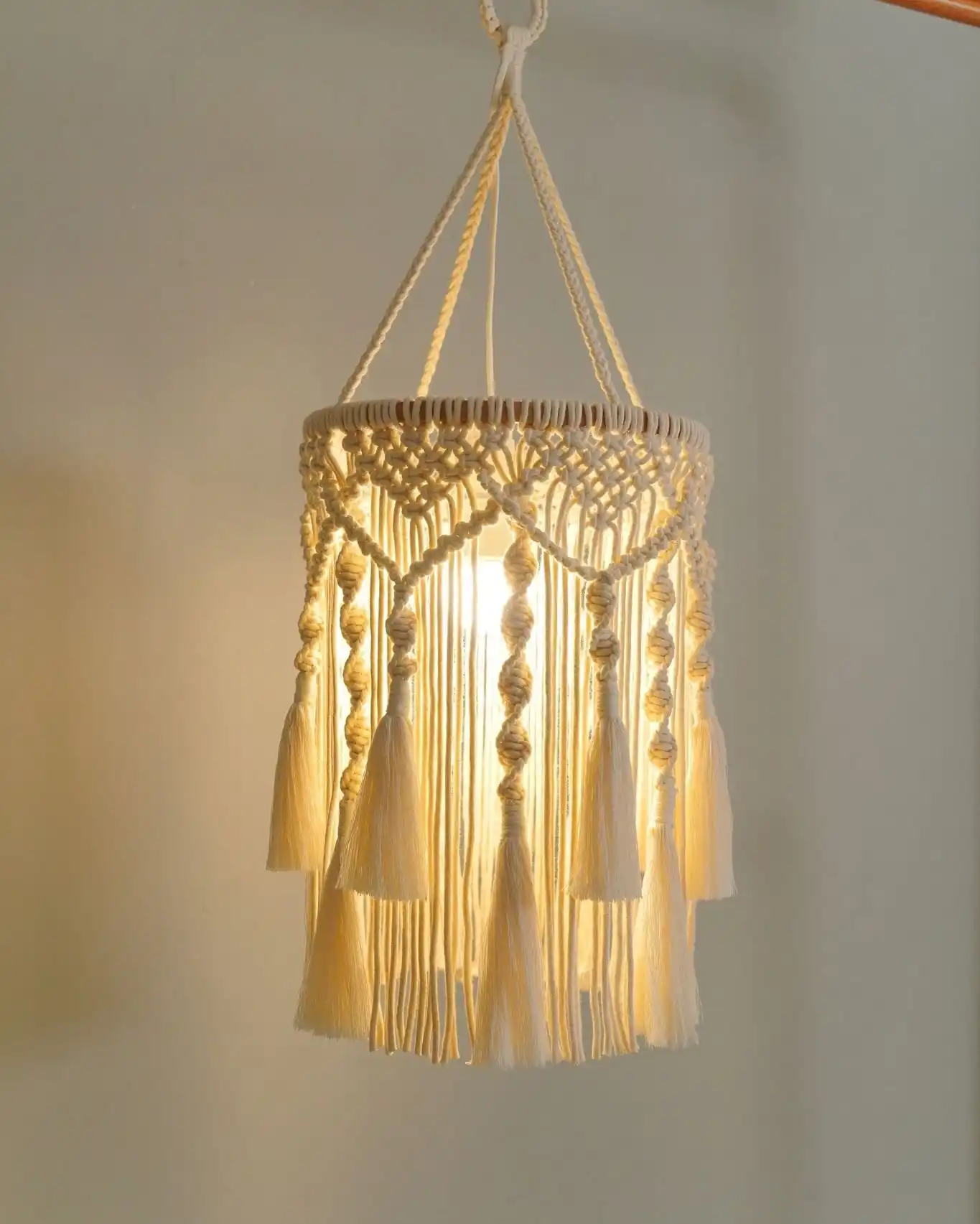 boho macrane lampshade
