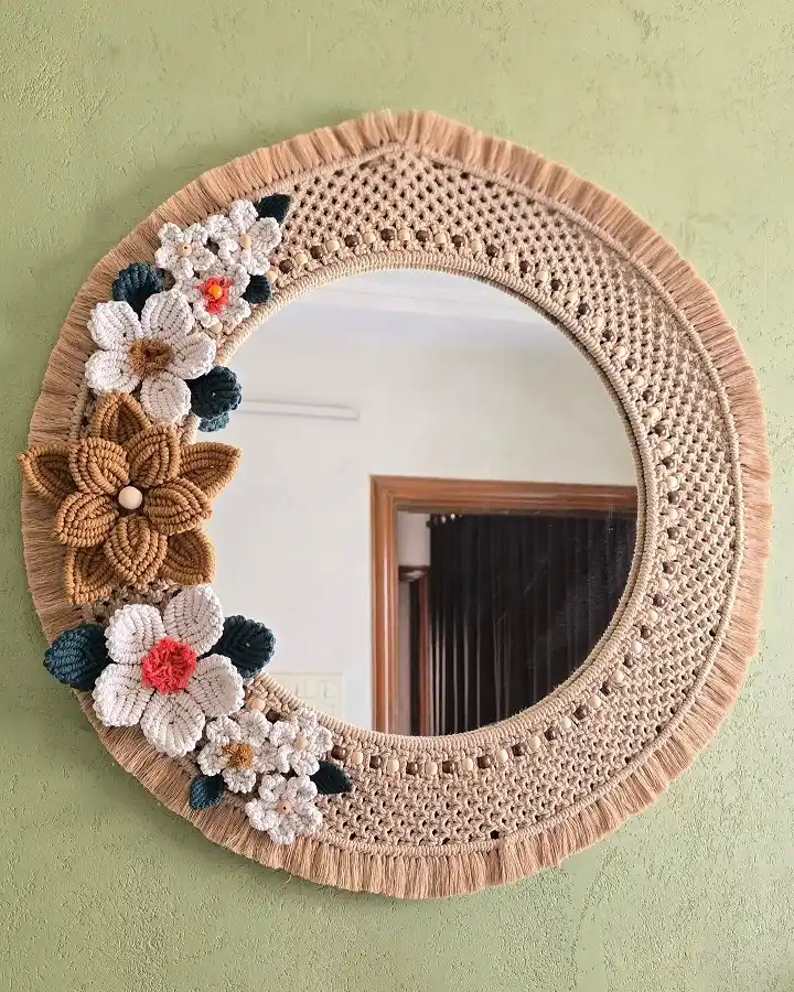 boho macrane mirror