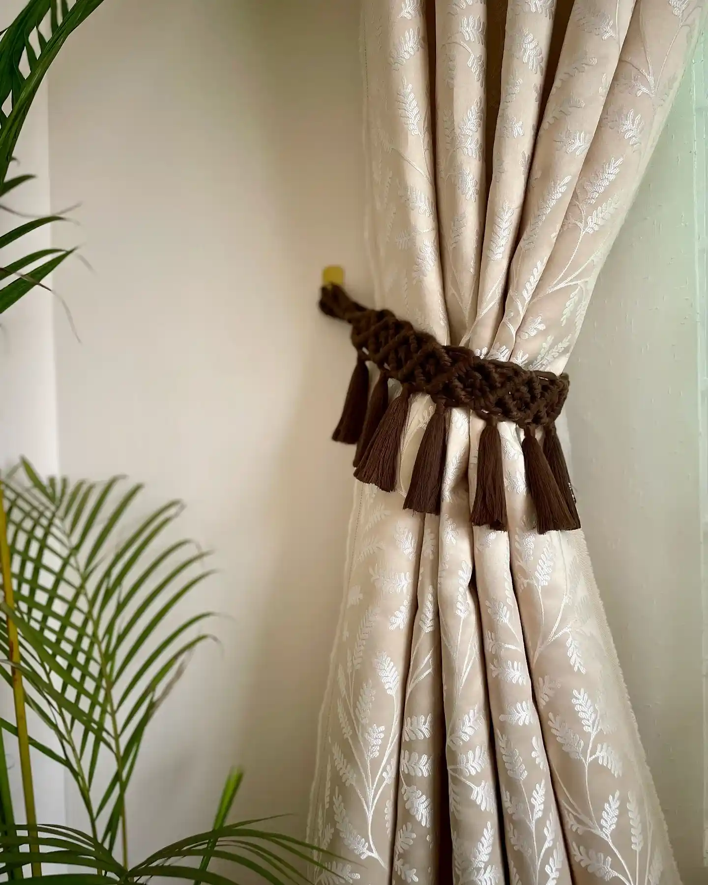 brown curtain tieback
