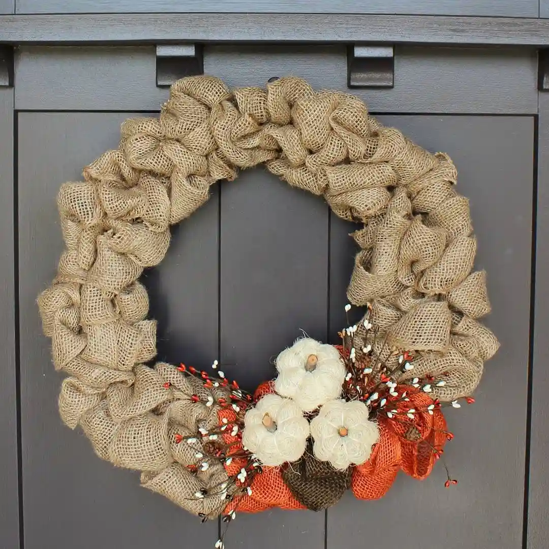 burlap wreath DIY