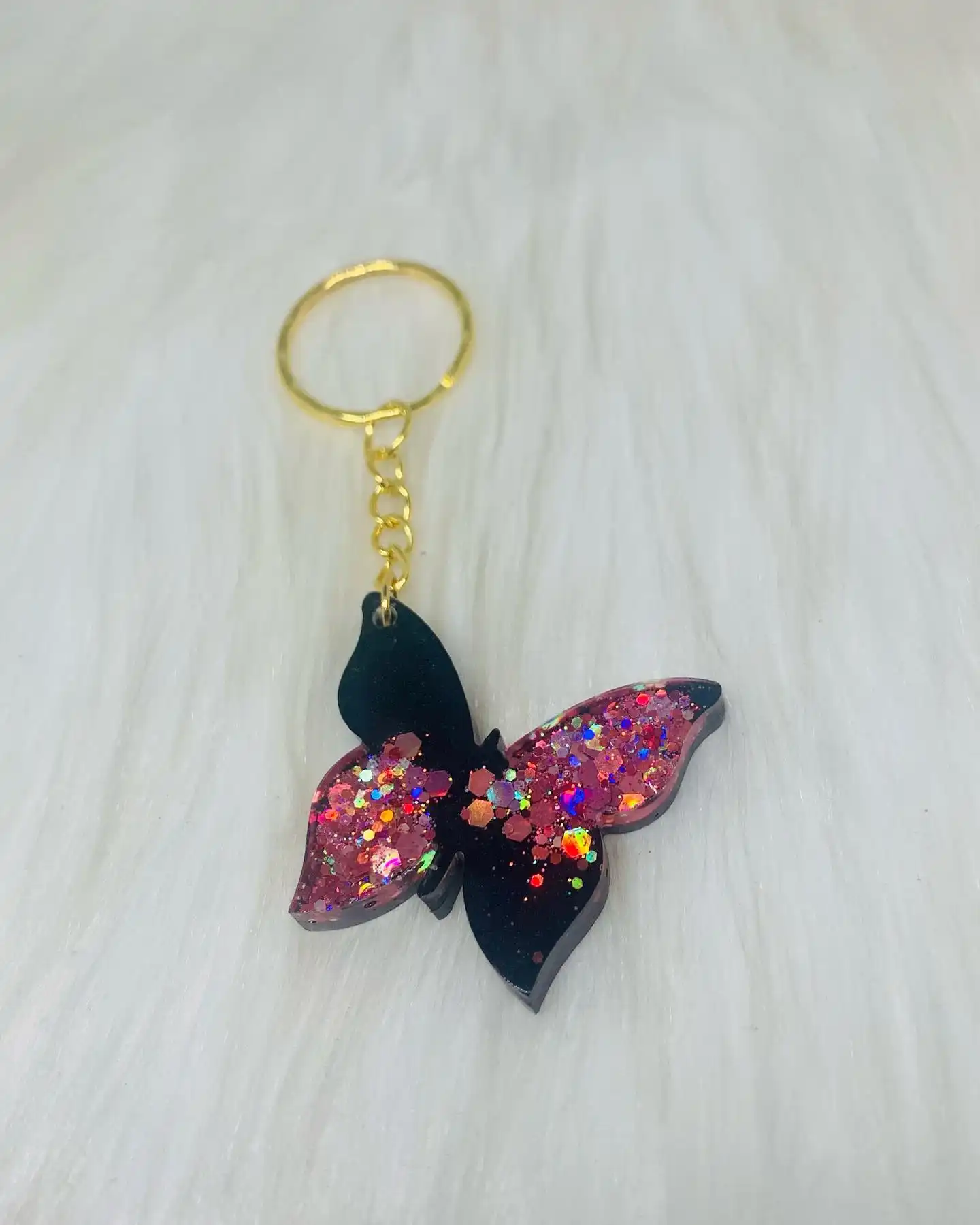 butterfly resin keychain