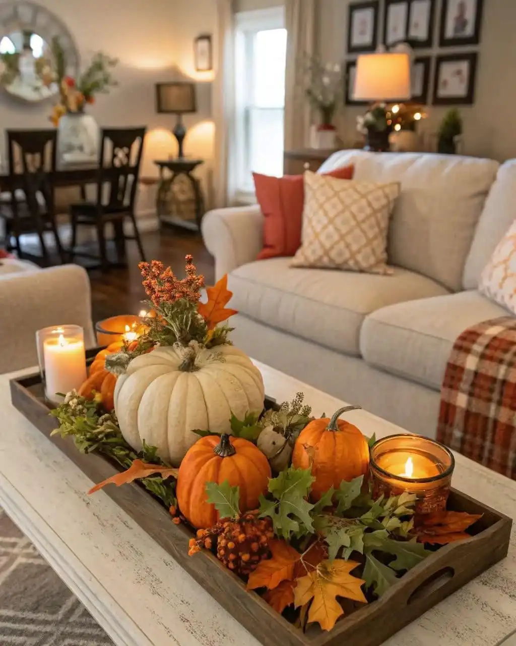 Long Wood Tray Centerpiece for the Coffee Table