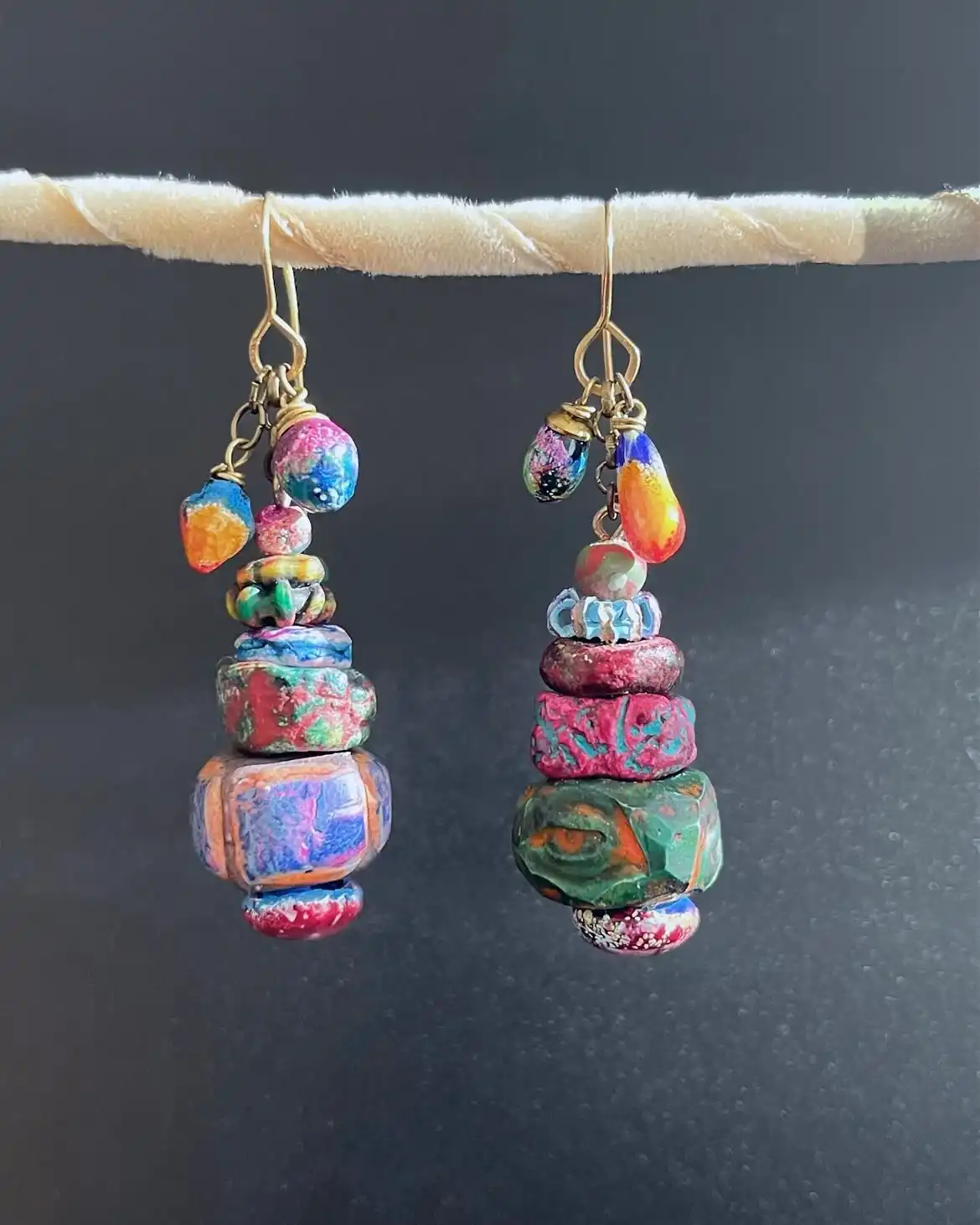 clay bead earrings