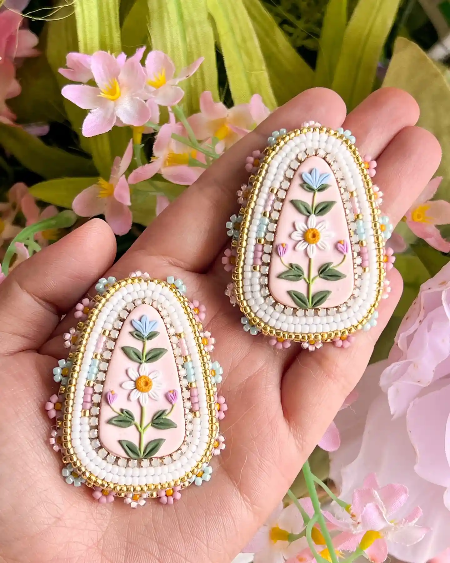 clay beaded earrings