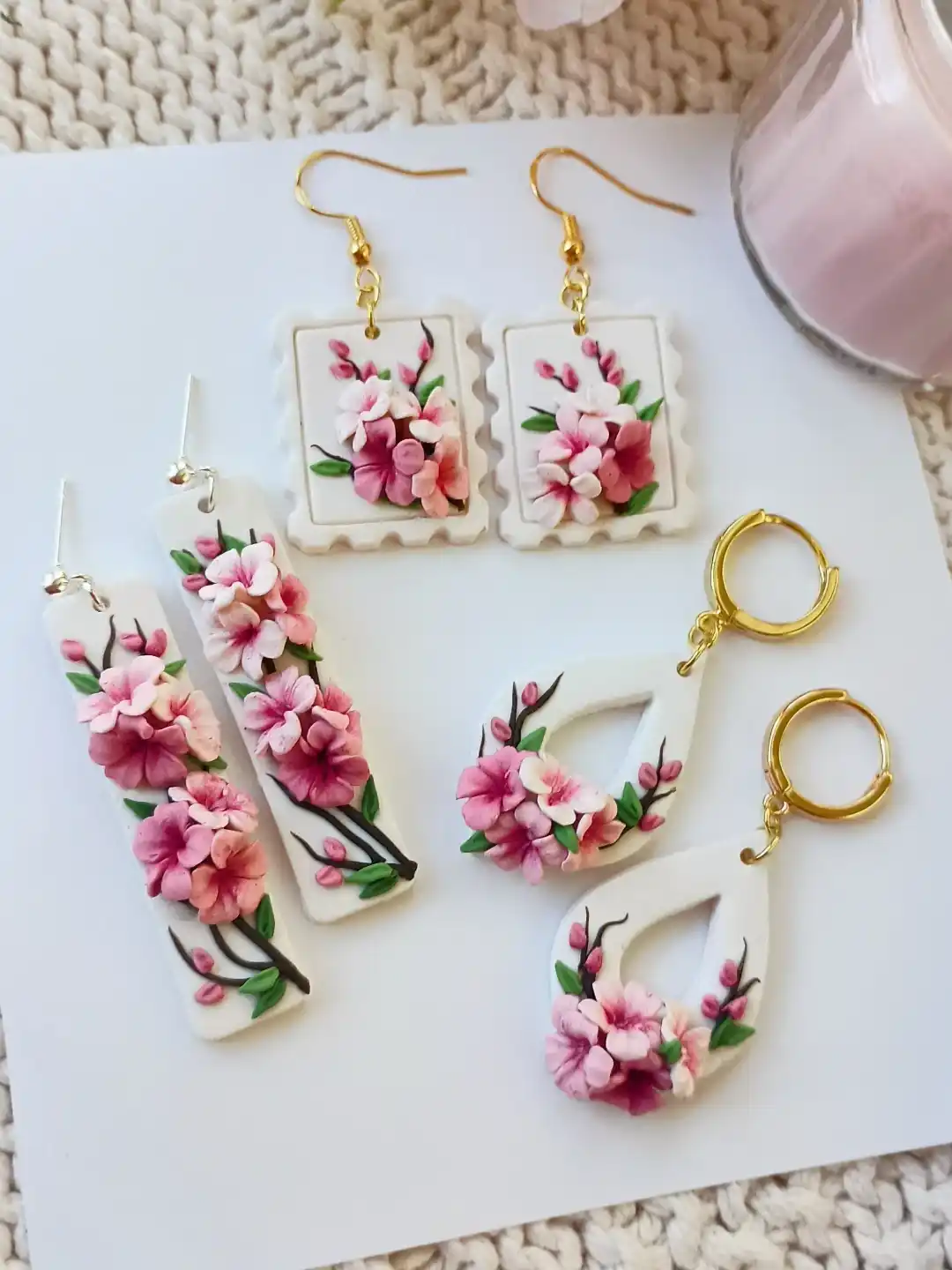 13 Polymer Clay Earring Ideas 5 clay flower earrings