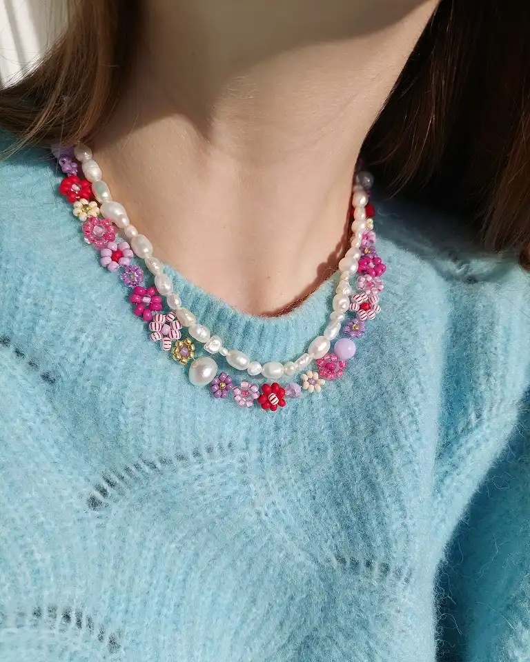 colorful bead necklace