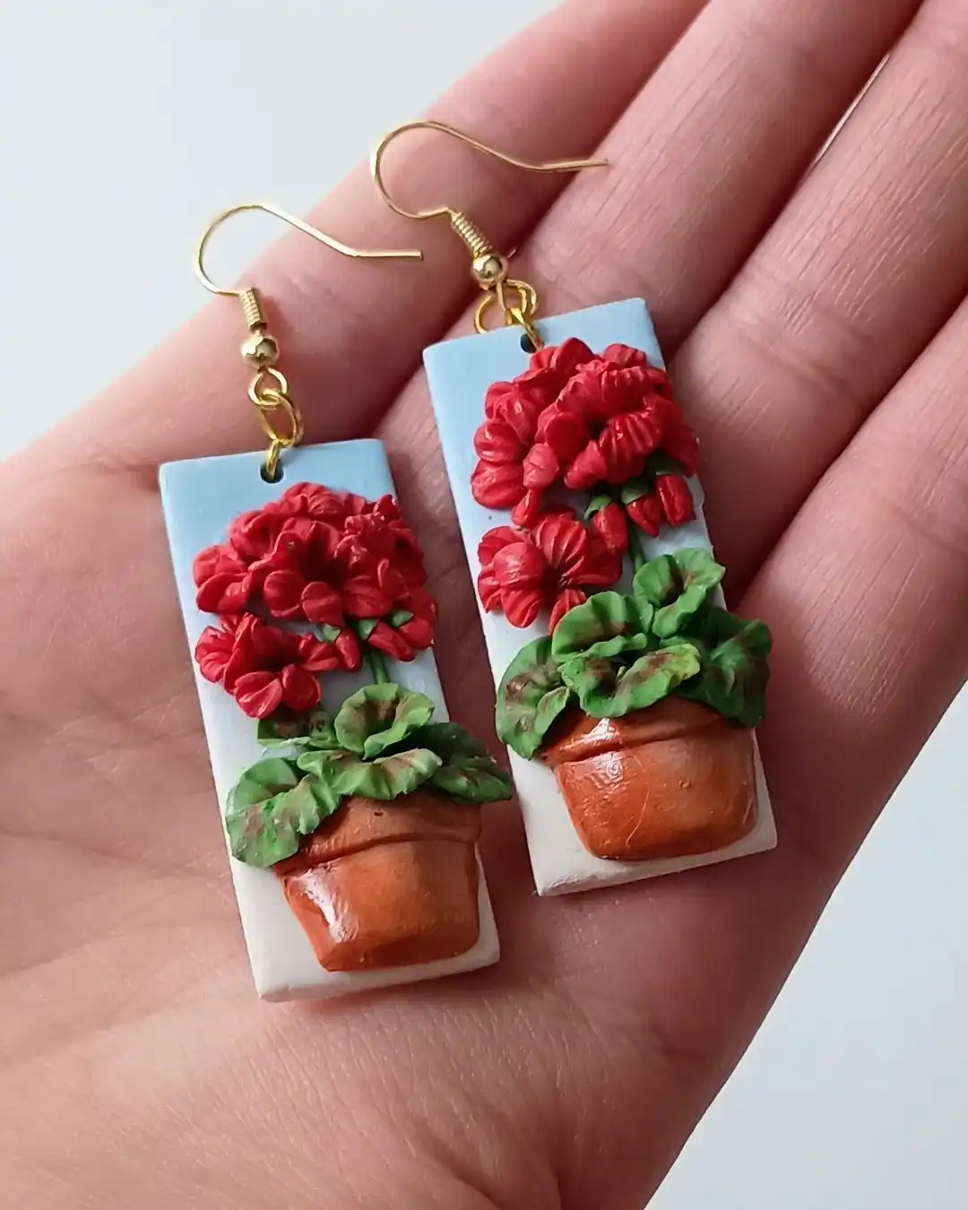 13 Polymer Clay Earring Ideas 9 flower polymer clay earrings