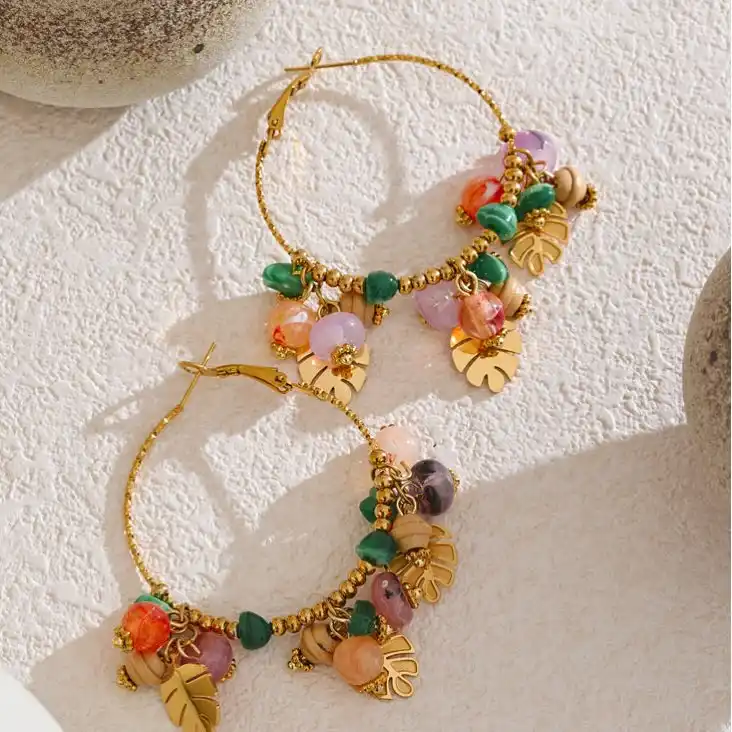 gold boho earrings