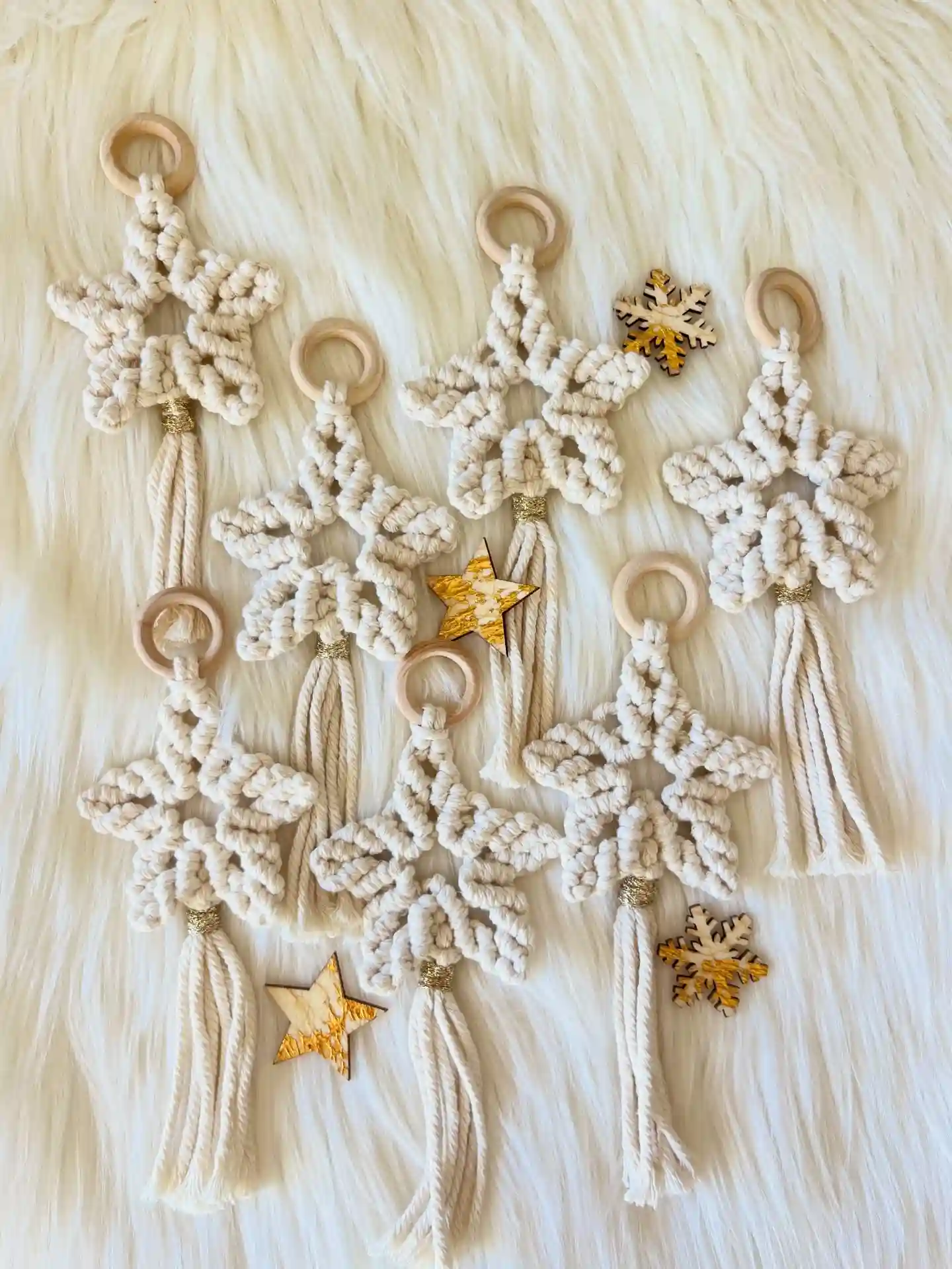 handmade christmas macrame ornaments