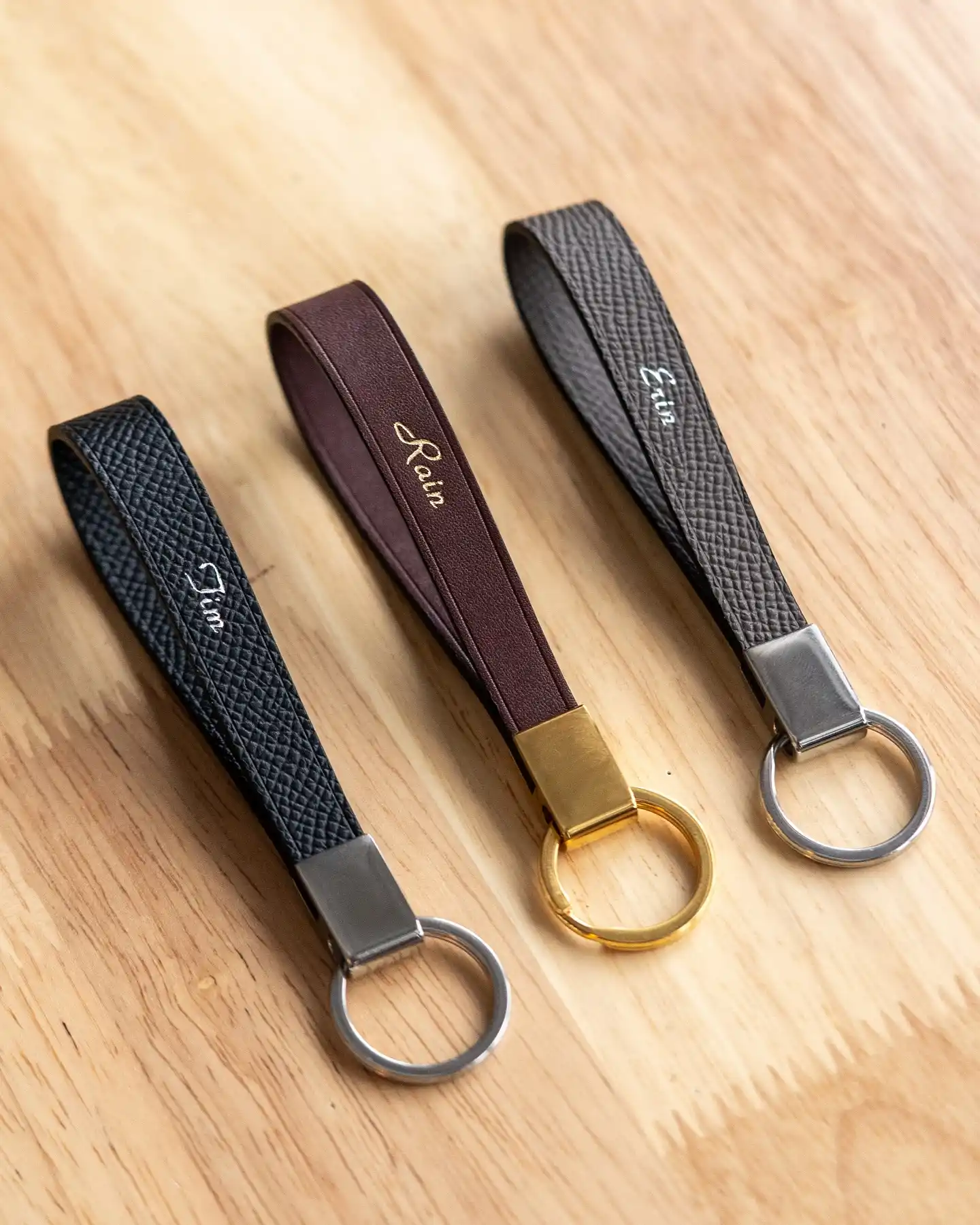leather personalized keychain