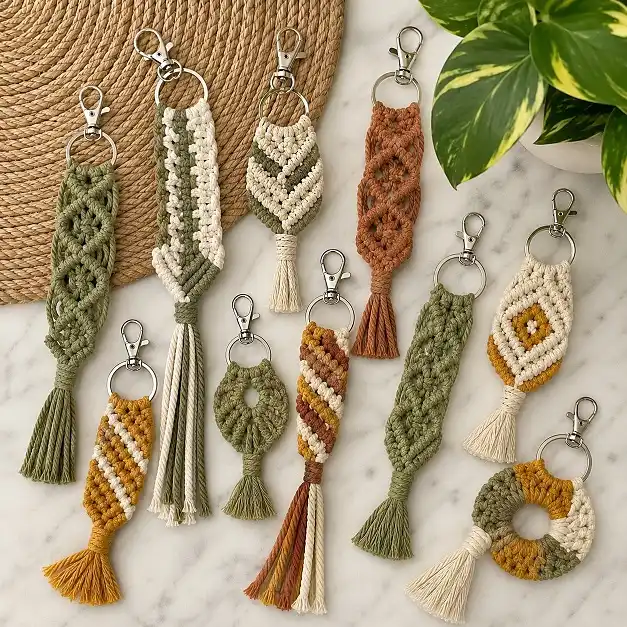 macrame art keychain