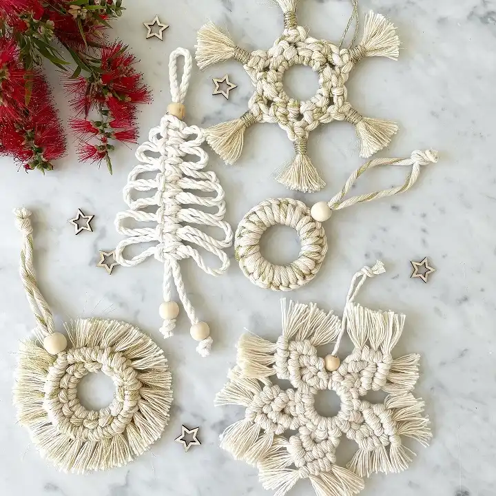 18 Macrame Gift Ideas to Make and Sell 18 macrame christmas ornament