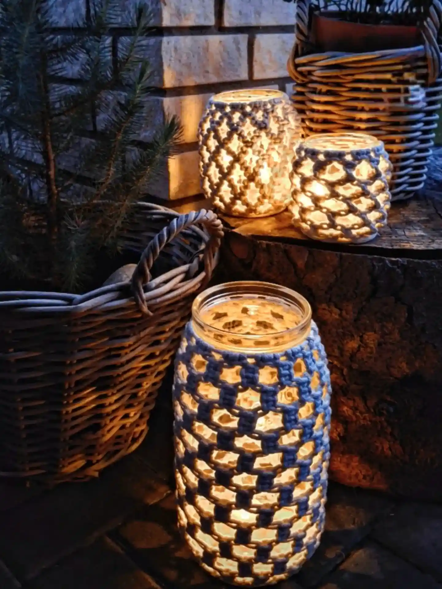 macrame handmade candle holder