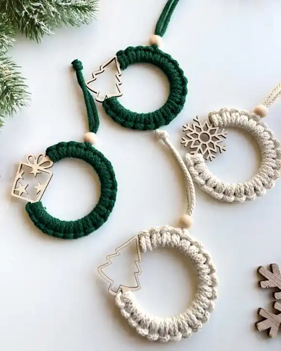 macrame ornaments christmas