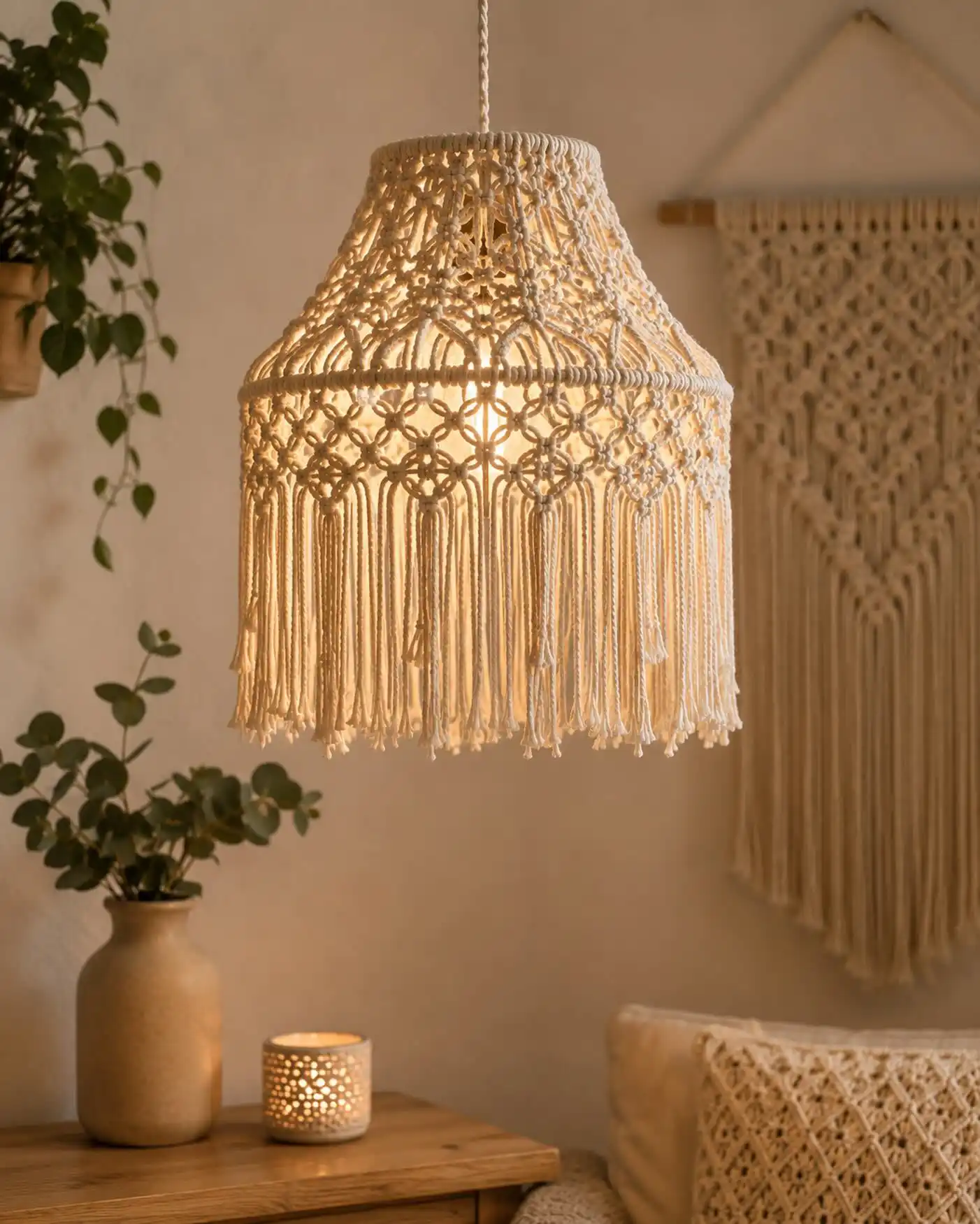 15 Macrame Room Decor for Teens 10 macrame pendant light
