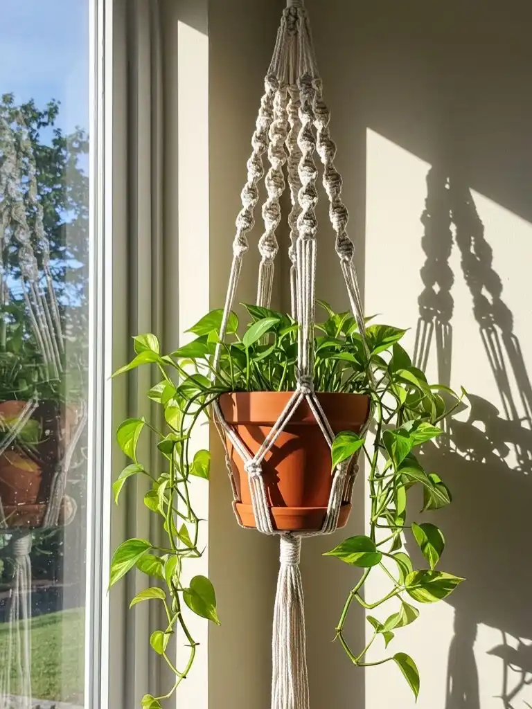 15 Macrame Room Decor for Teens 3 macrame plant hanger