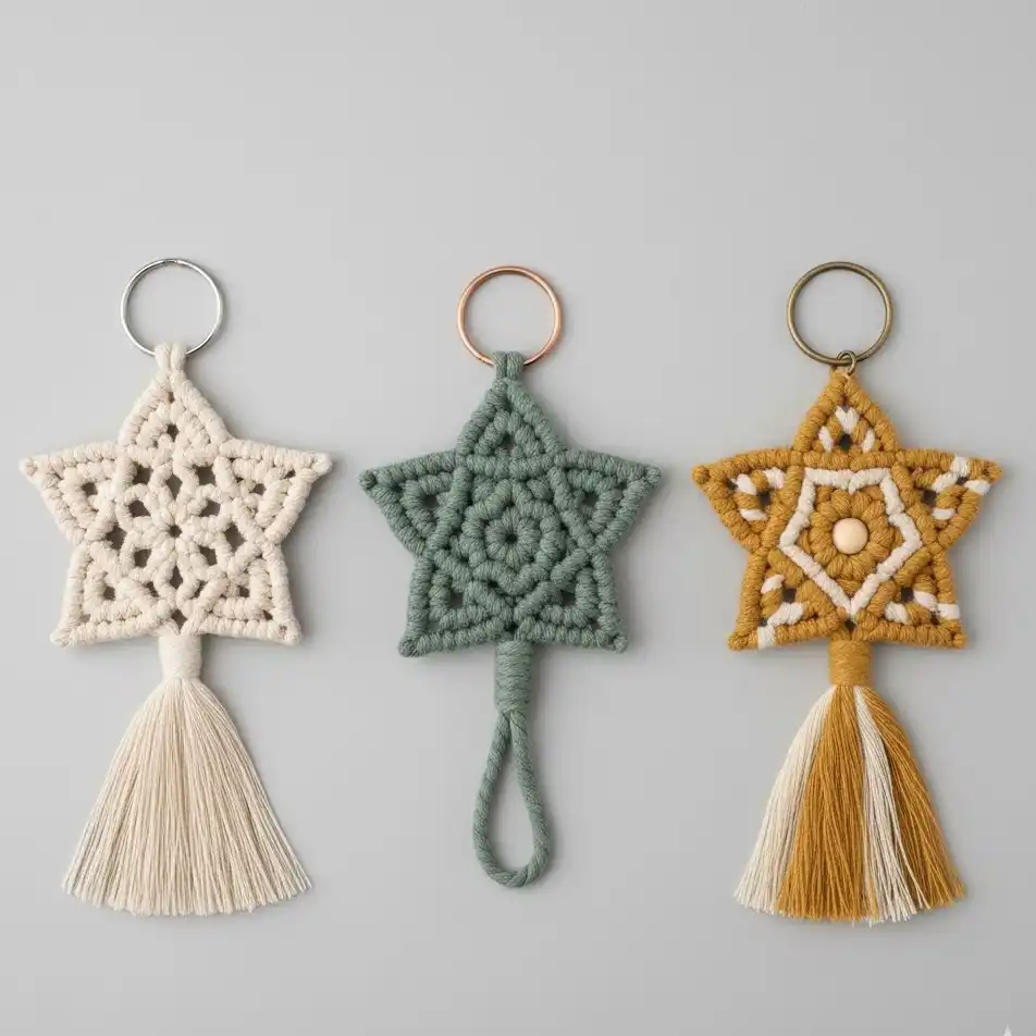 macrame star keychain