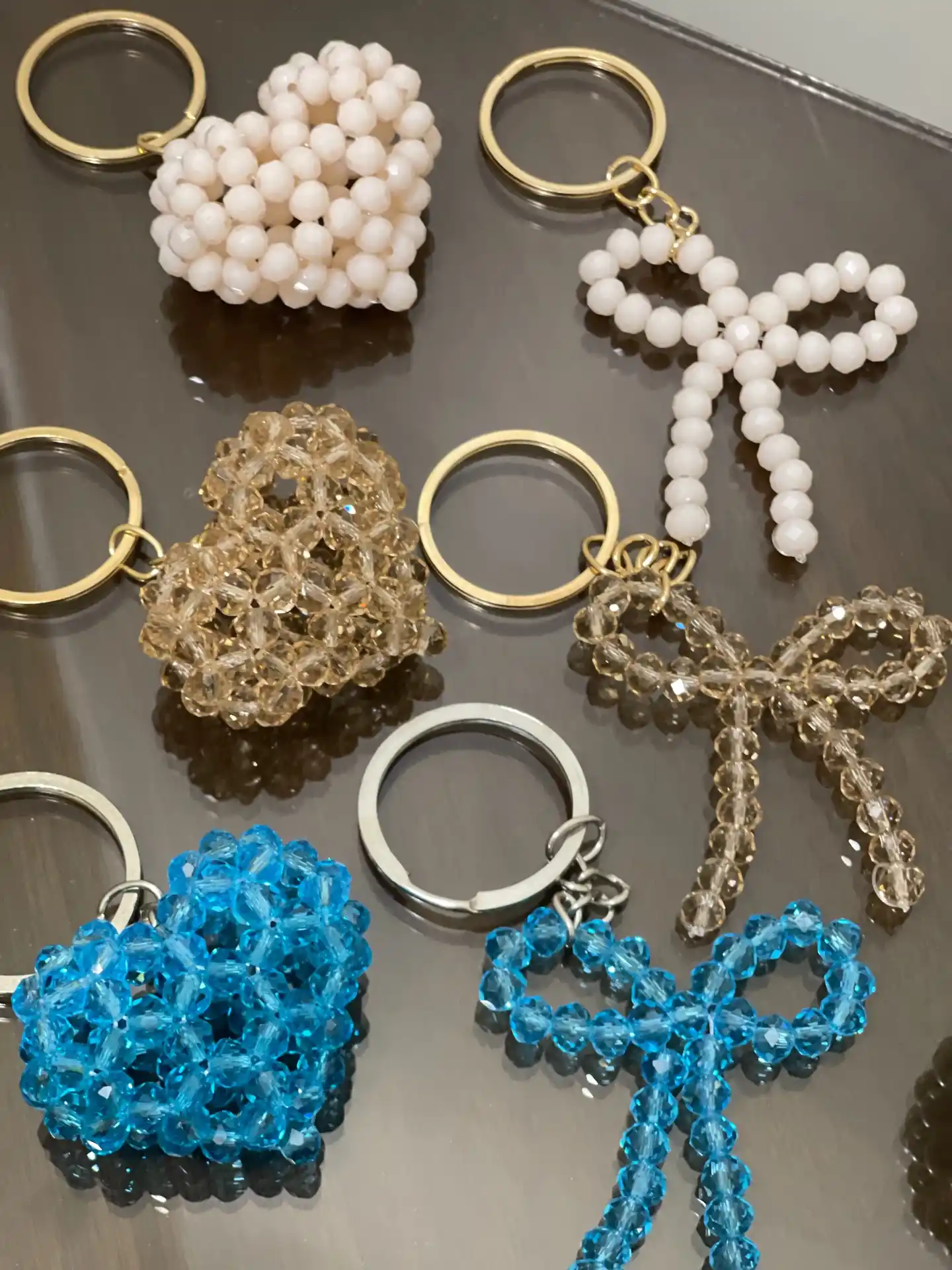 modern beaded keychain