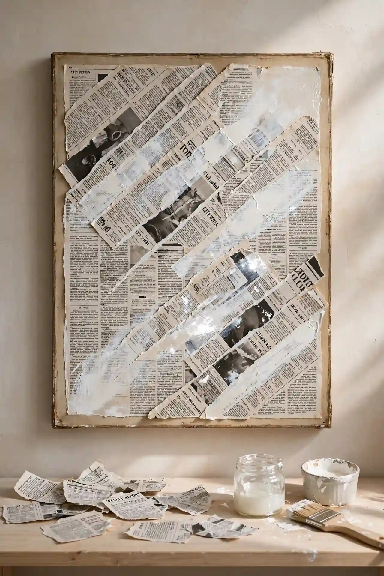 16 Newspaper Craft Ideas That Cost You Nothing 15 newspaper_canvas_craft
