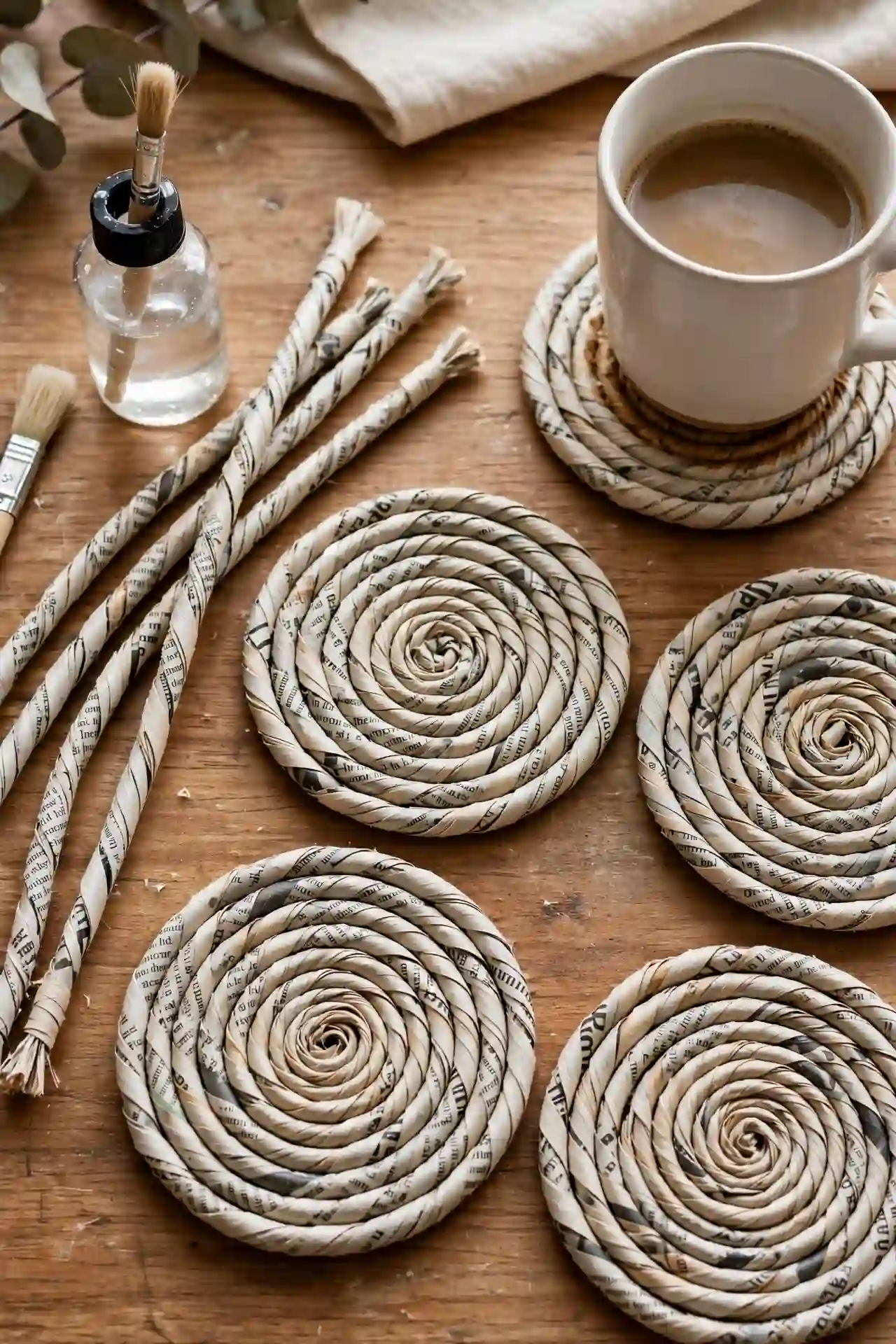 16 Newspaper Craft Ideas That Cost You Nothing 16 newspaper_coasters_craft