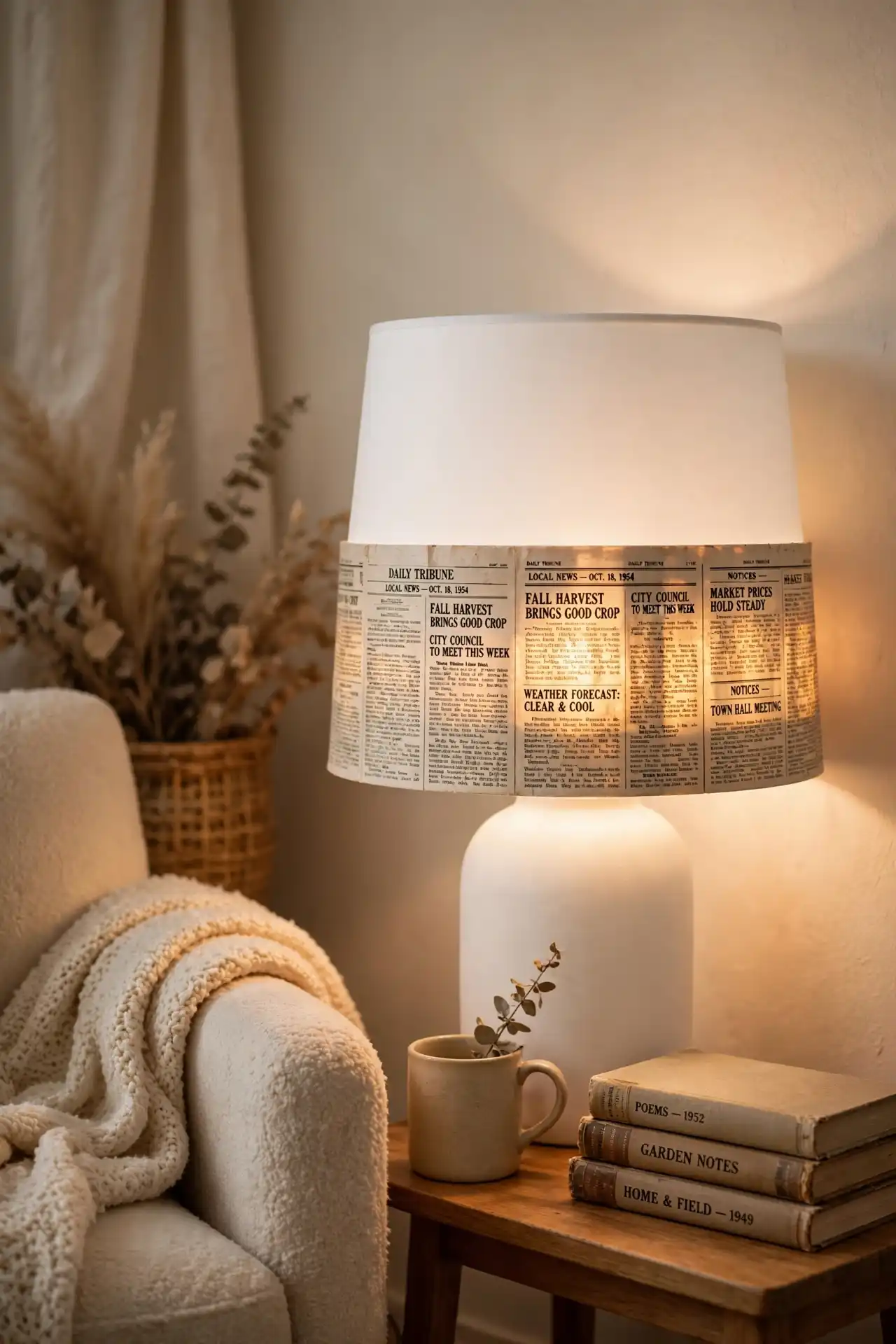 16 Newspaper Craft Ideas That Cost You Nothing 18 newspaper_lamp_cozy