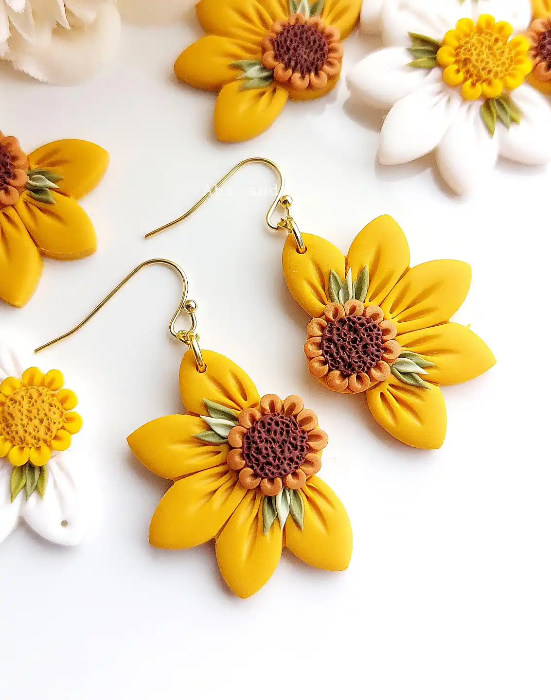 13 Polymer Clay Earring Ideas 13 sunflower clay earrings