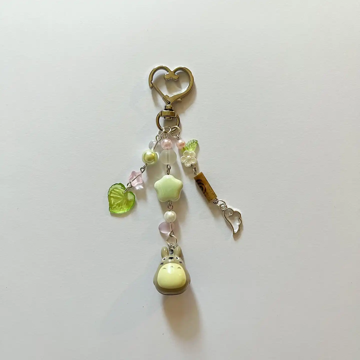wooden bead keychain