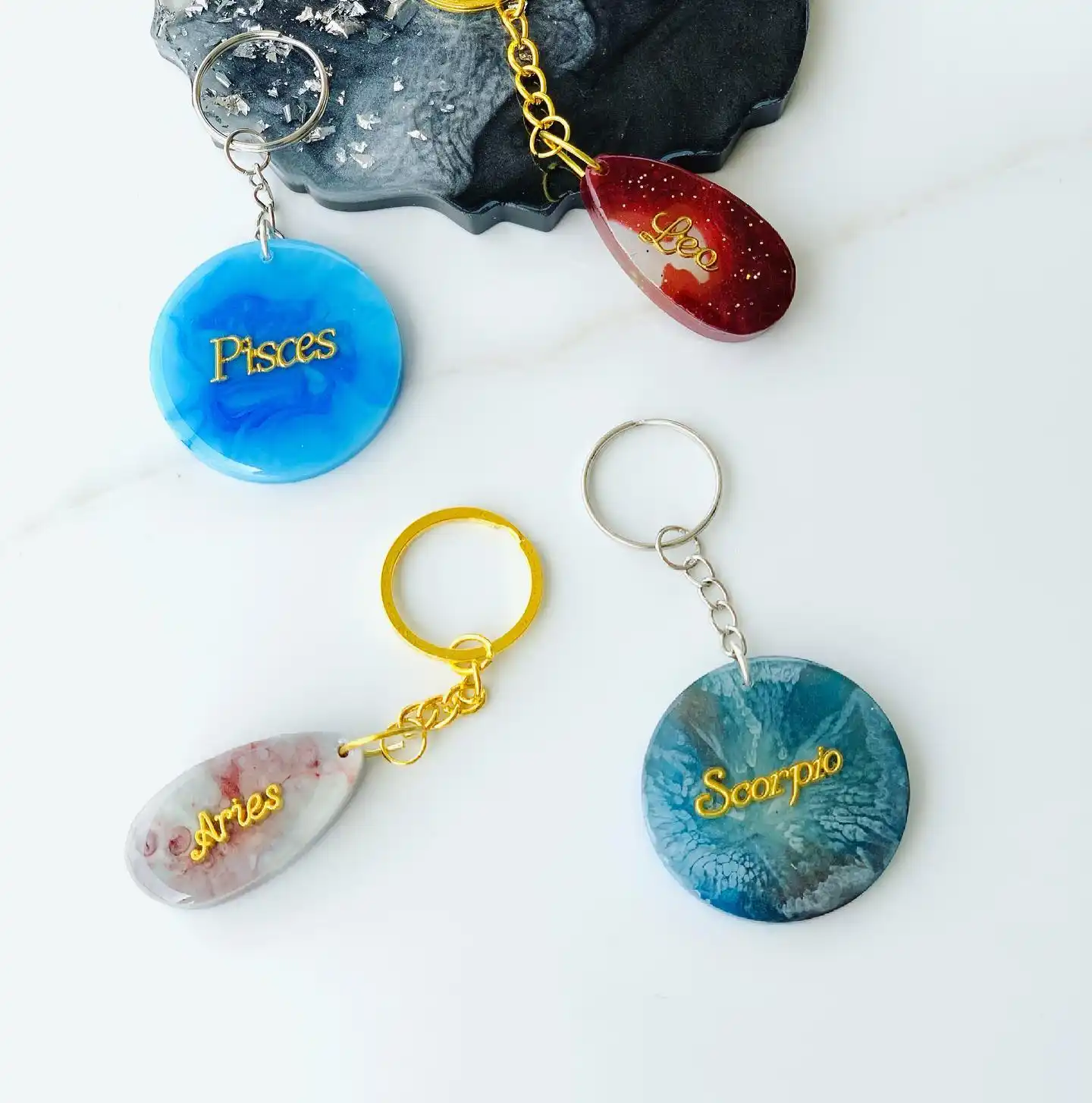 zodiac sign keychain