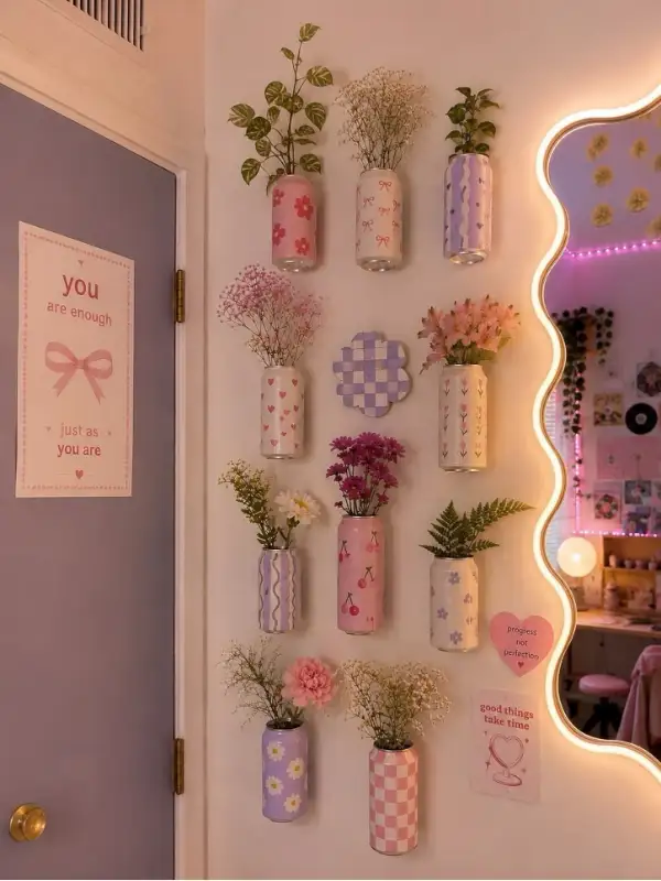 Painted Can Wall Garden