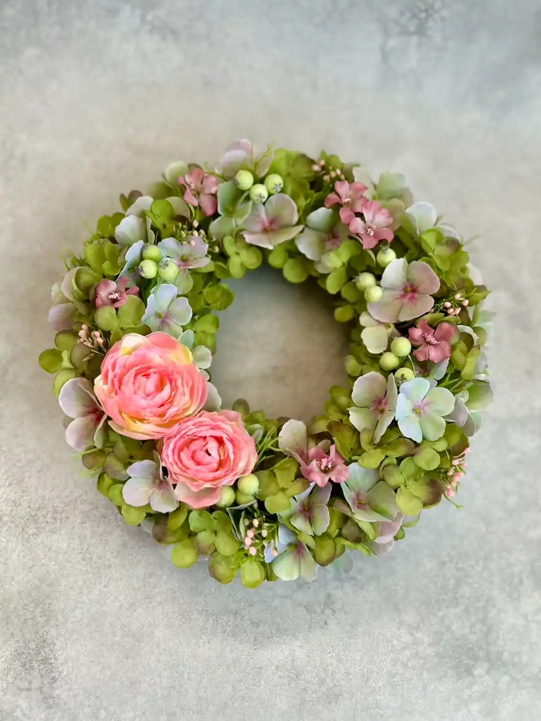 Fake flower wreath