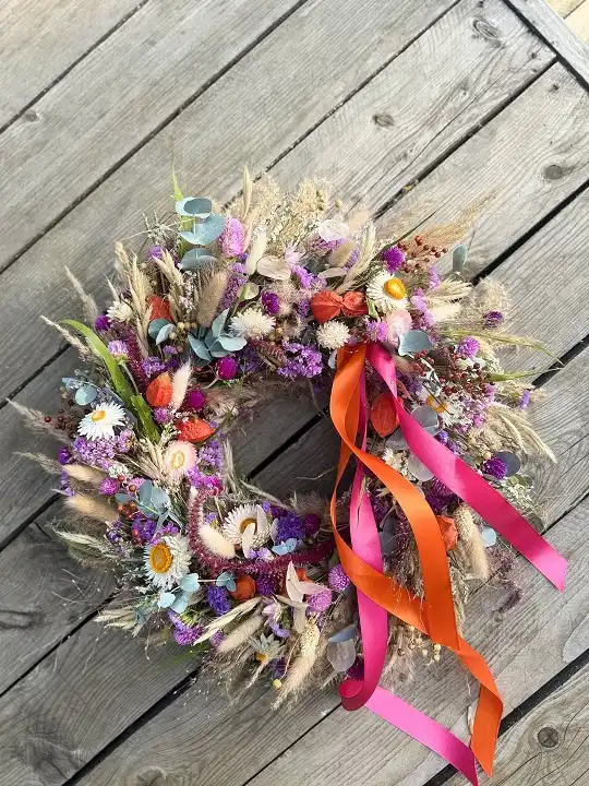 Fall flower wreath