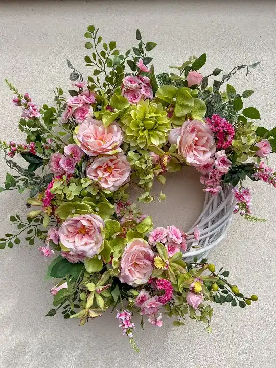 Faux flower wreath