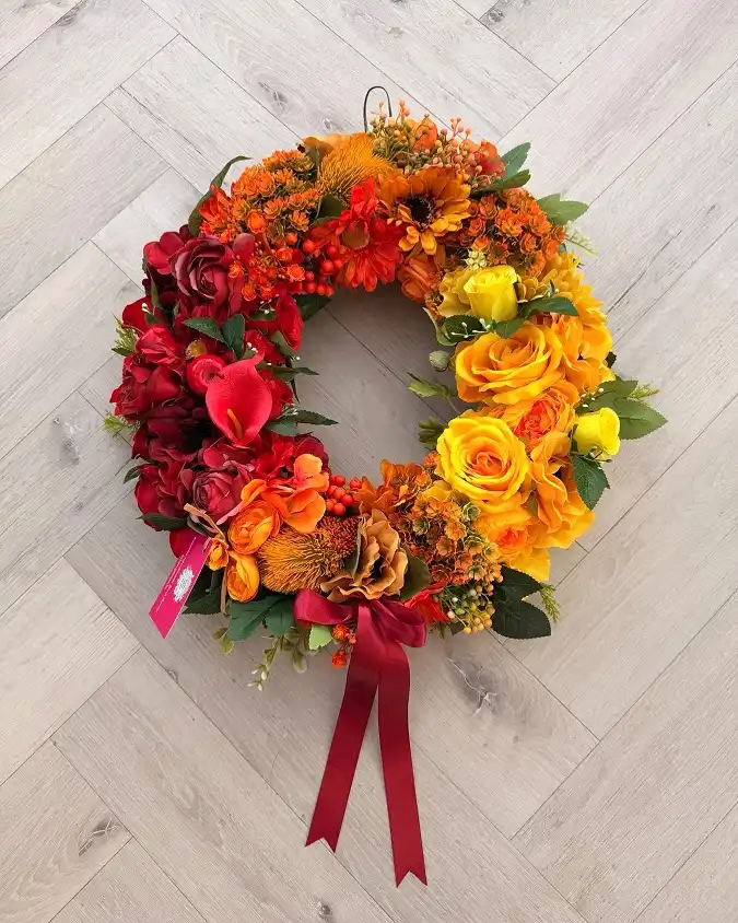 Handmade flower wreath