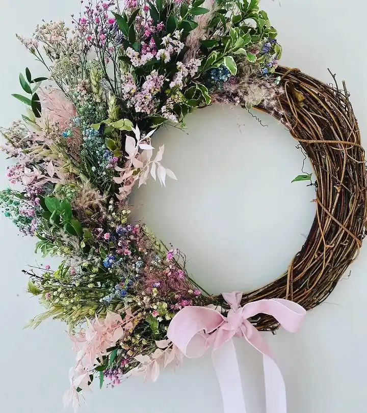 Pampas grass wreath