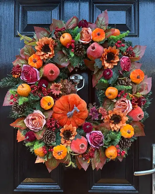 Pumpkin fall wreath